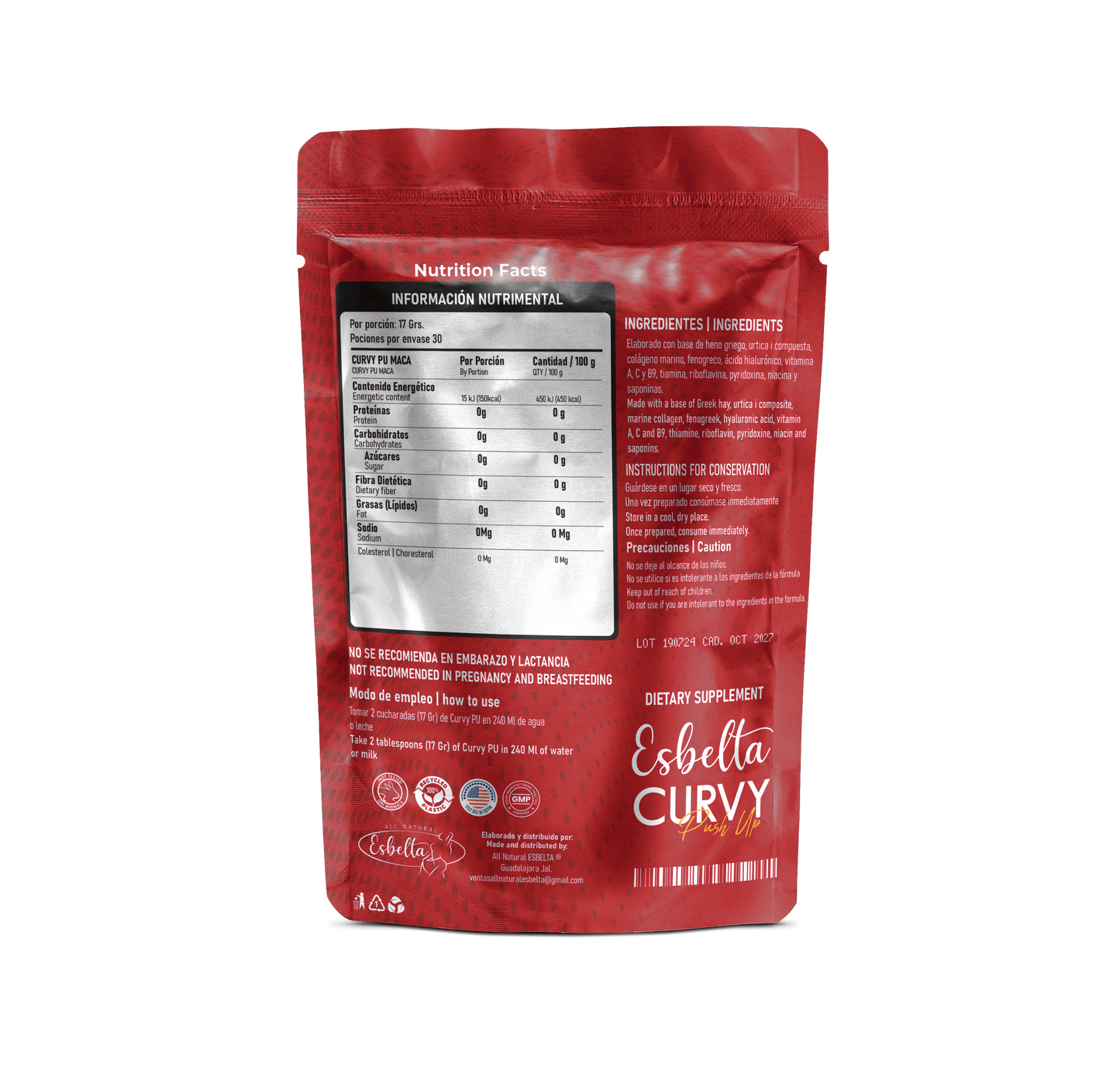 Malteada Curvy Maca Push Up (500 grs)