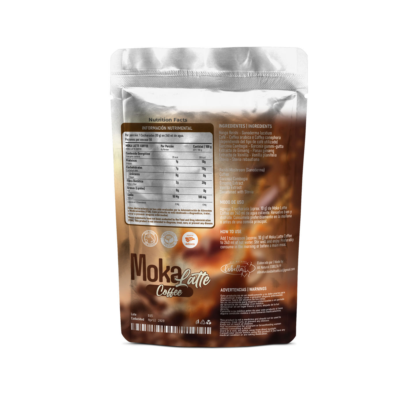 3 Pack - Moka Latte Coffee Esbelta (Gratis 1 Batidor)