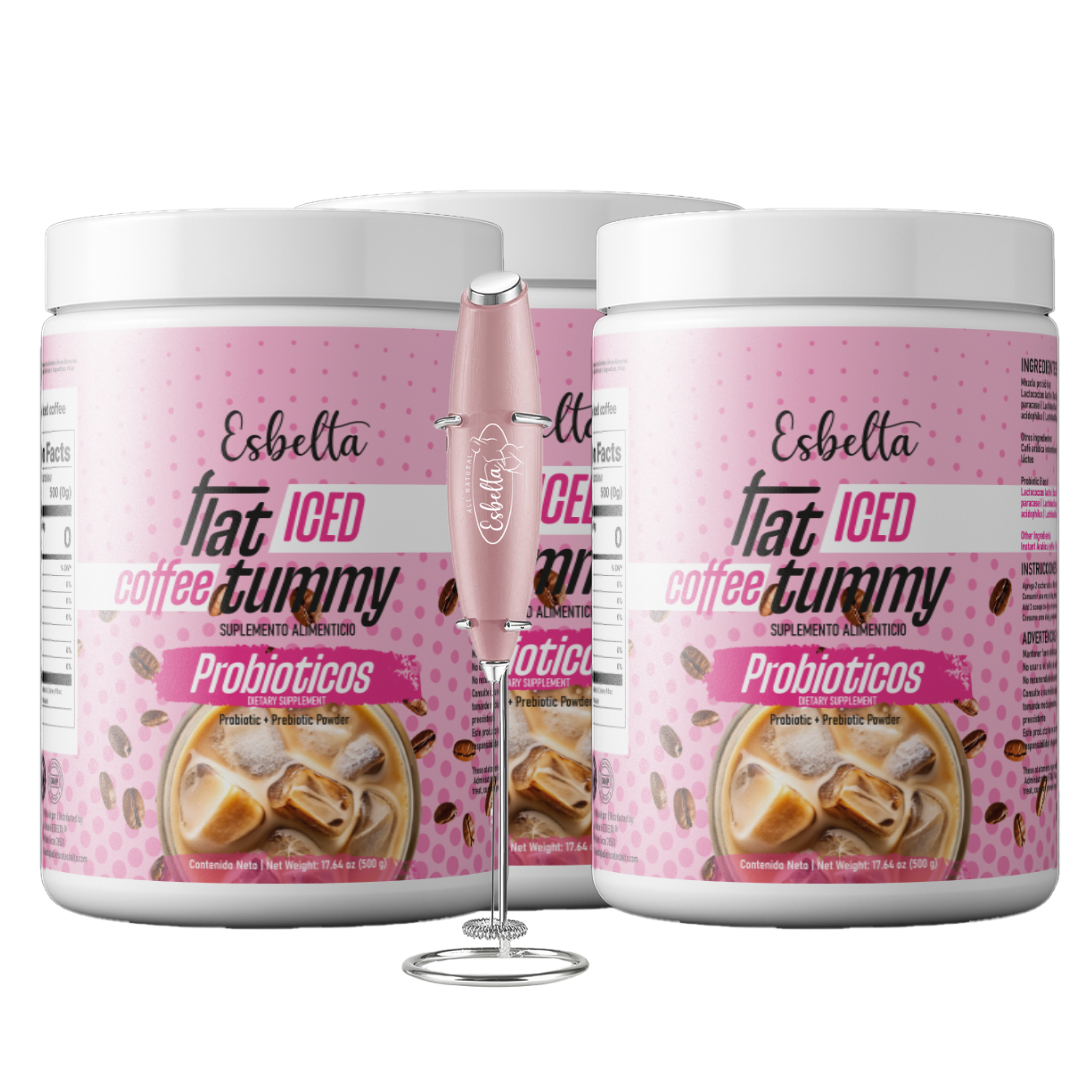 3 Pack - Esbelta Flat Tummy Iced Coffee (Gratis 1 batidor)