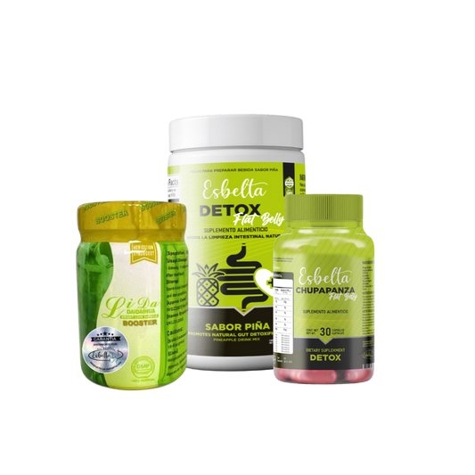 3 Pack - Flat Belly Detox, Caps + Lida Booster
